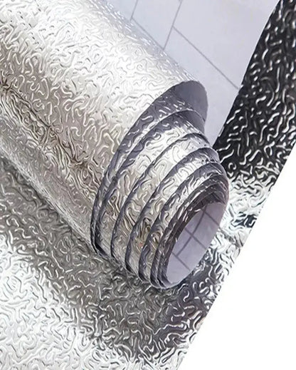 Papel de Aluminio Autoadhesivo para Cocina | Impermeable, Antigrasa y Resistente al Calor