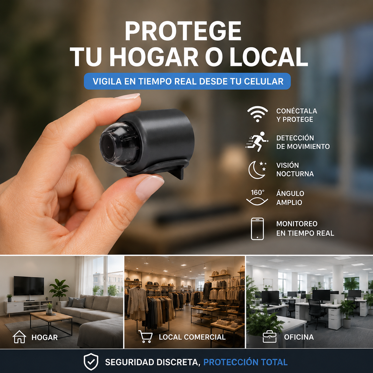 “InvisiCam™ — Protege tu hogar sin que nadie lo note.