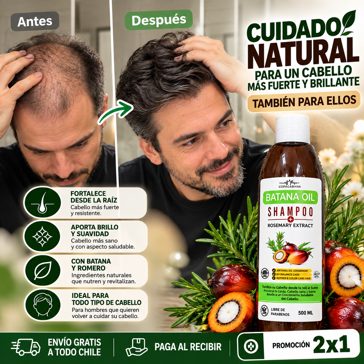 Shampoo de Batana Premium 2x1 – Nutre, Fortalece y Devuelve el Brillo a Tu Cabello