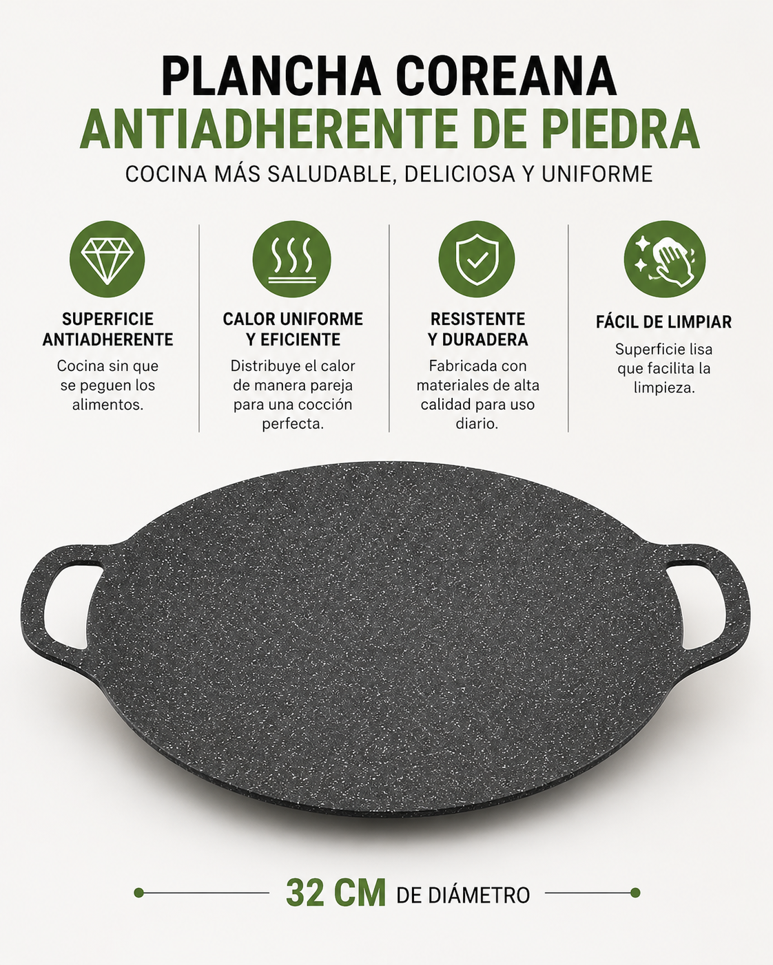 Plancha Coreana™ | Parrilla Antiadherente para Carne, Mariscos y Verduras