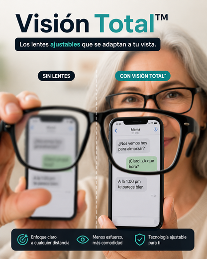 Visión Total™ Los lentes ajustables que se adaptan a tu vista.