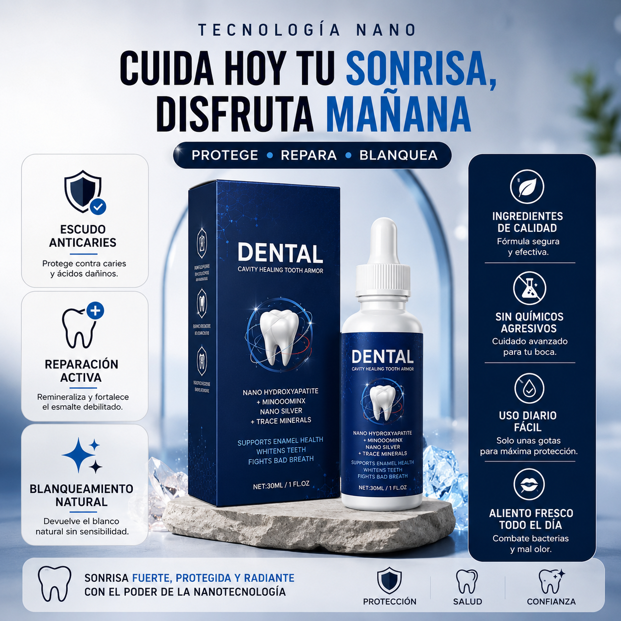 Escudo Dental Nano | Repara, Protege y Blanquea