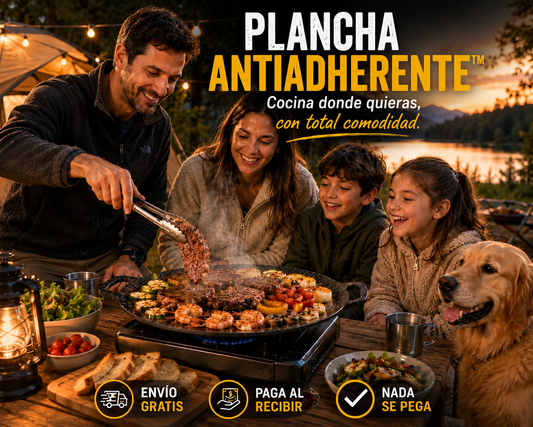Plancha Coreana™ | Parrilla Antiadherente para Carne, Mariscos y Verduras