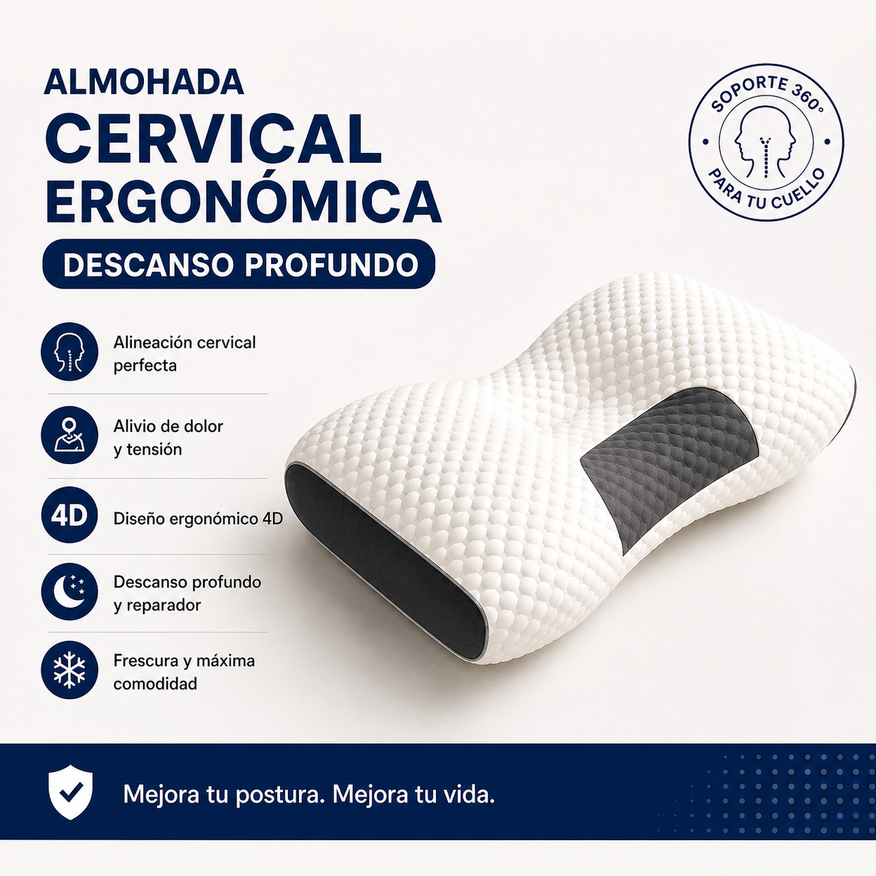 Almohada Cervical Premium – Descanso Profundo