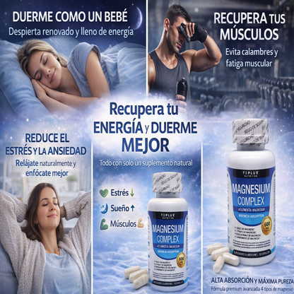 Magnesium Complex 600mg – Sueño Profundo, recuperación Muscular