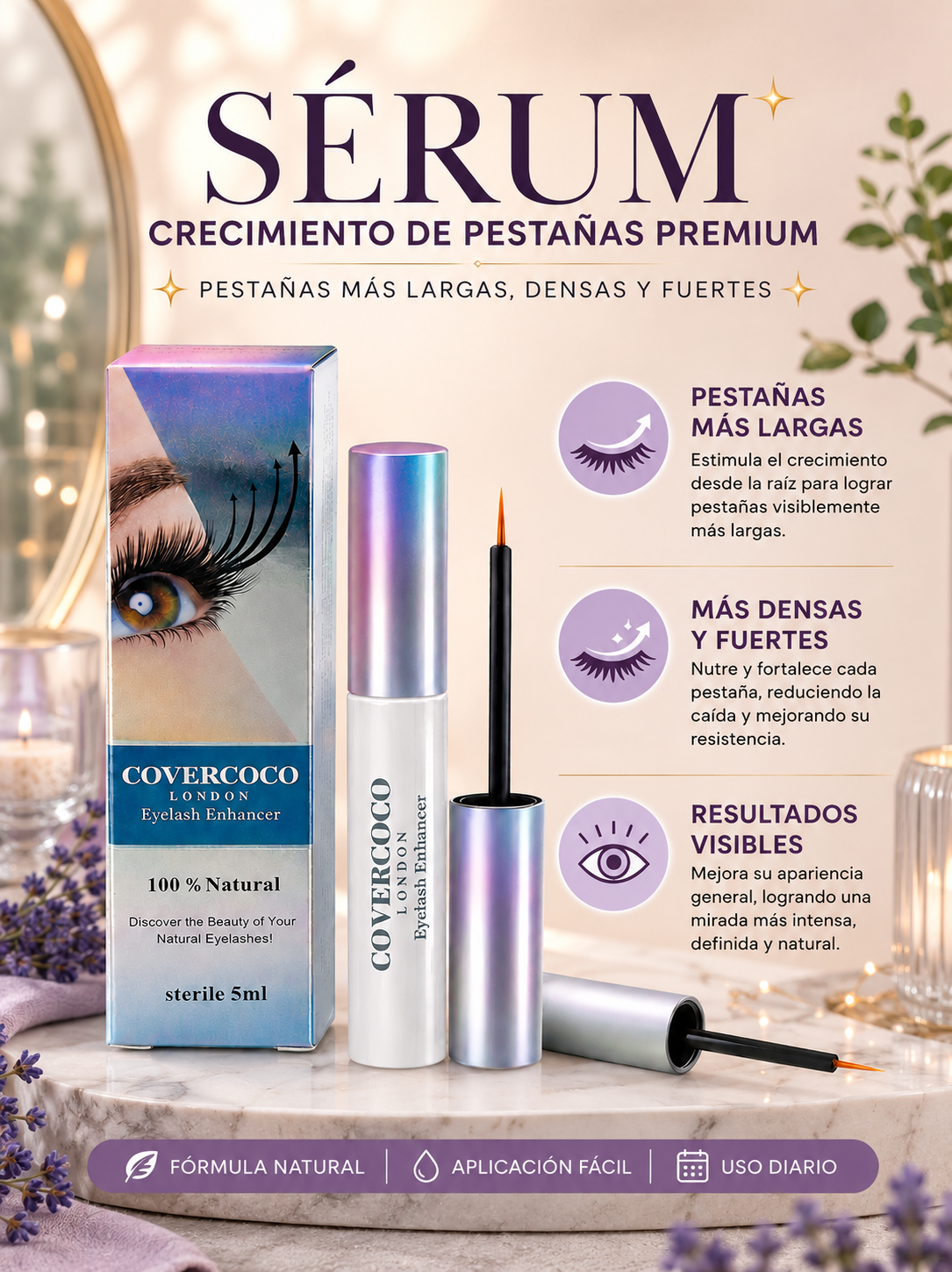 Sérum Potenciador de Pestañas Premium – Crecimiento Natural y Fortalecimiento