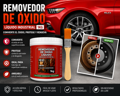 Removedor De Oxido Líquido Industrial 1kg – Convertidor y Protector de Superficies Metálicas