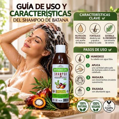 Shampoo de Batana Premium 2x1 – Nutre, Fortalece y Devuelve el Brillo a Tu Cabello