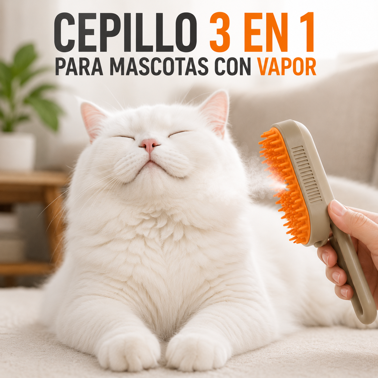 Cepillo 3 en 1 para Mascotas con Vapor | Peina, Desenreda y Limpia ✨