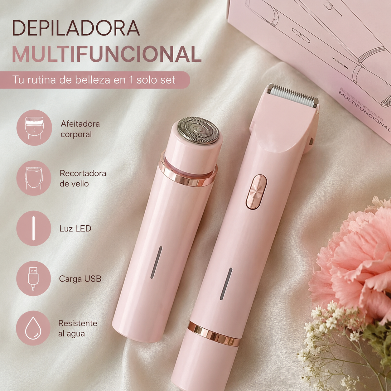 ✨ Depiladora Femenina 2 en 1 | Suave y sin dolor
