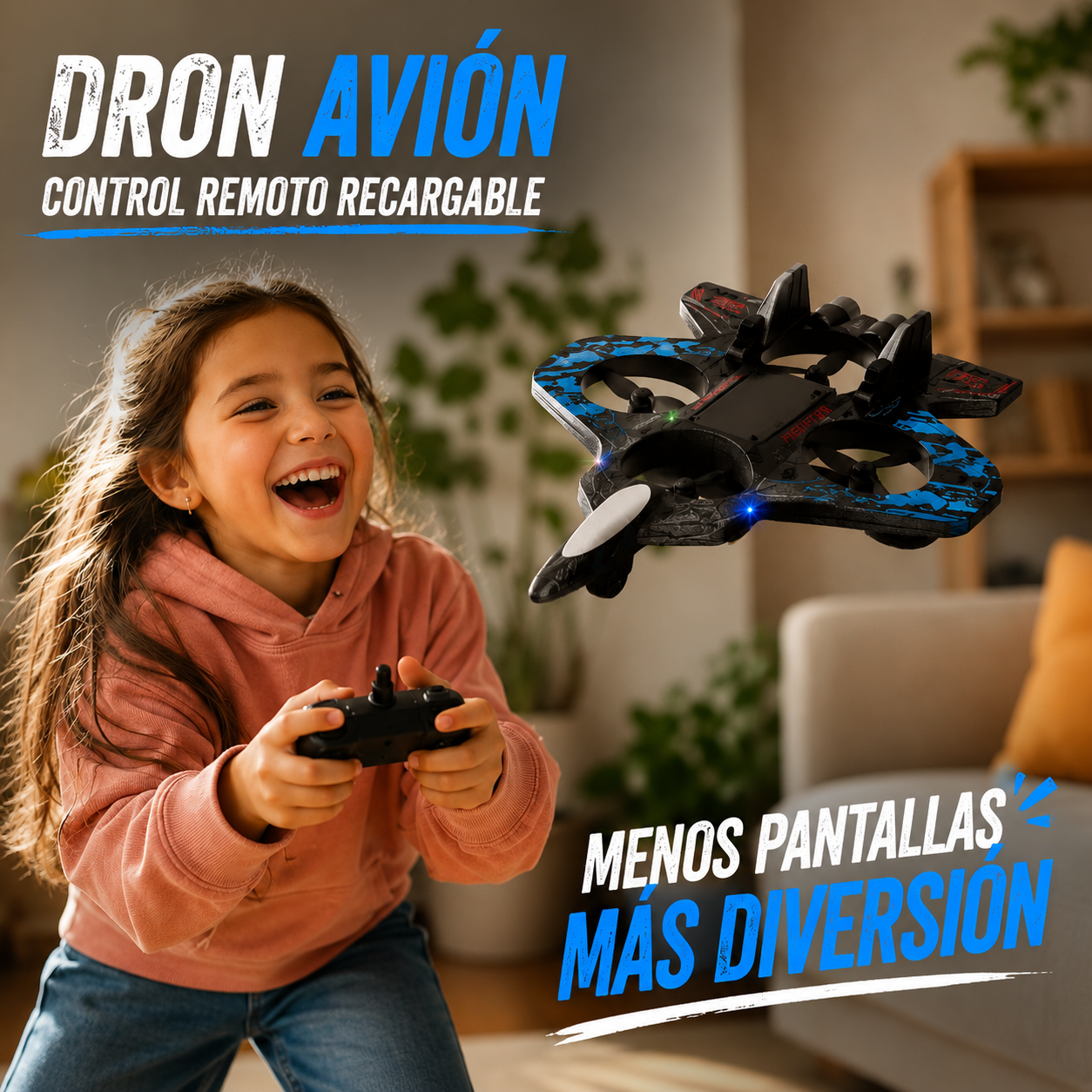 ✈️ Dron Avión con Control Remoto | Recargable