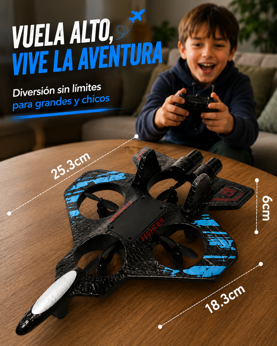 ✈️ Dron Avión con Control Remoto | Recargable